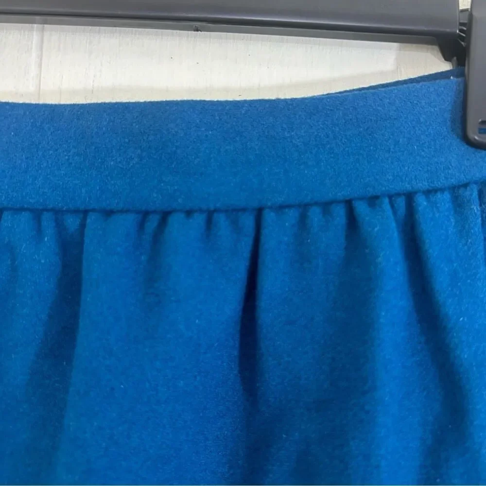 J.CREW Wool Mini Skirt Size 6 Formal Office Aqua Blue Black Wool Mini Skirt
